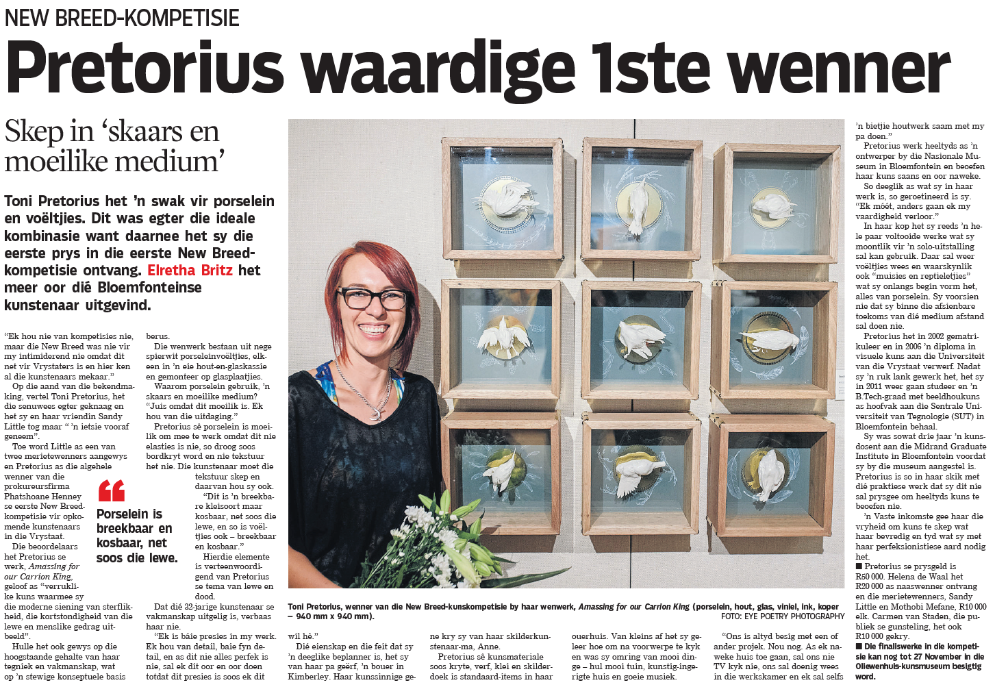 Netwerk24 and Volksblad: Pretorius wins New Breed with 'enchanting art'